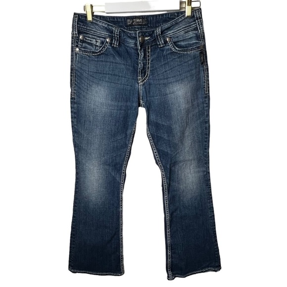 Silver Jeans Womens 30 Blue Suki Surplus Bootcut Mid Rise Dark Embroidered 30x30 - Picture 1 of 11